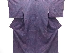 亀甲に花模様織り出し手織り紬着物